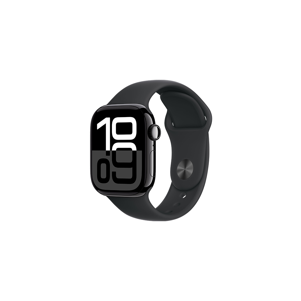 Watch Apple Watch Series 10 GPS 42mm Jet Black Aluminium Case with Sport Band S/M - Black