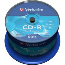 VERBATIM CD-R 700MB 52X 50 PACK SPINDLE EXTRA PROTECTION SURFACE 43351
