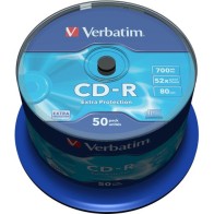 VERBATIM CD-R 700MB 52X 50 PACK SPINDLE EXTRA PROTECTION SURFACE 43351