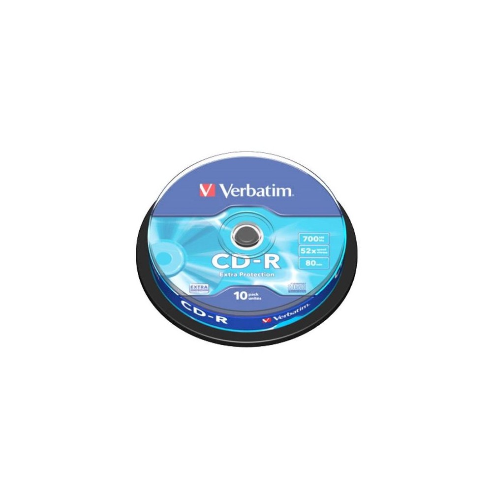 VERBATIM CD-R 700MB 52X 10 PACK SPINDLE SUPERFICIE EXTRA PROTECTION 43437