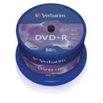 VERBATIM DVD+R AZO 4.7GB 16X WIDE PRINTABLE SURFACE NO-ID PACK 50 UNITS 43512