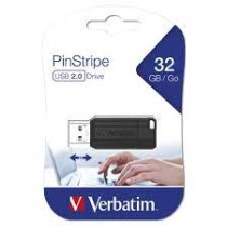VERBATIM PENDRIVE STORENGO PINSTRIPE 32GB HI-SPEED RETRACTIL USB 2.0 BLACK