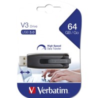 VERBATIM PENDRIVE V3 64GB RETRACTIL USB 3.2 BLACK