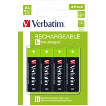 VERBATIM ALKALINE RECHARGEABLE BATTERIES AA HR06 4 PCS PACK 49517