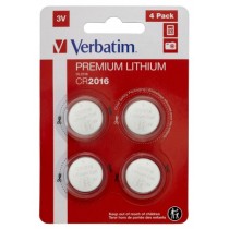 VERBATIM LITHIUM FLAT BATTERIES 3V - CR2016 4 PACK 49531