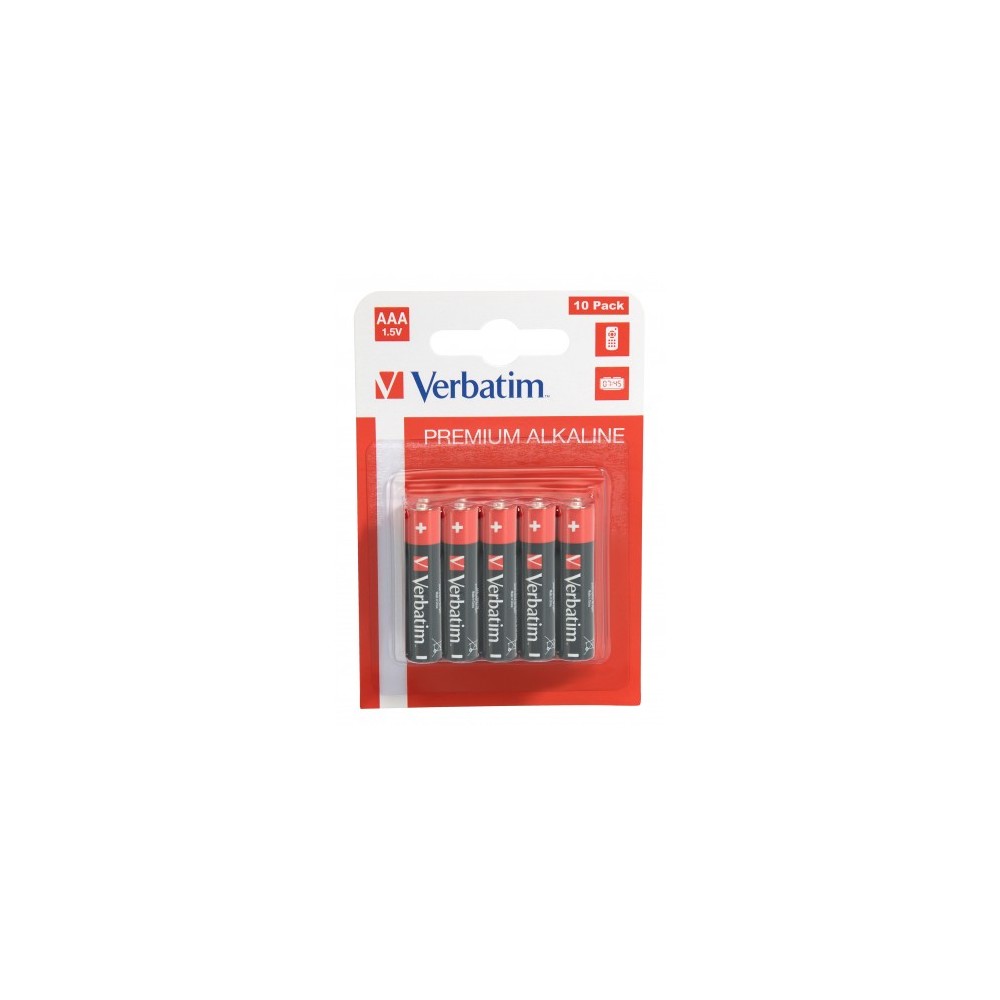 VERBATIM ALKALINE BATTERIES AAA LR03 10 PCS PACK 49874