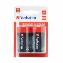VERBATIM ALKALINE D LR20 BATTERIES 2 PCS PACK 49923