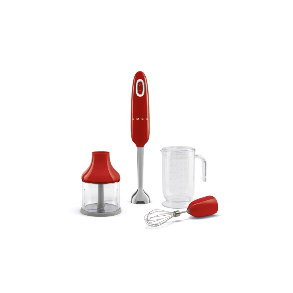 SMEG HAND BLENDER WITH ACCESORIES 50´STYLE BLUE RED HBF03RDEU