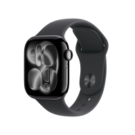 APPLE WATCH SERIES 11 GPS 42MM JET BLACK ALUMINIUM CASE WITH BLACK SPORT BAND S/M MEQT4WF/A