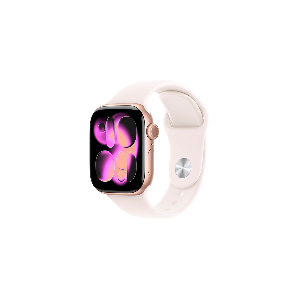APPLE WATCH SERIES 11 GPS 46MM ROSE GOLD ALUMINIUM CASE WITH LIGHT BLUSH SPORT BAND S/M MEV64WF