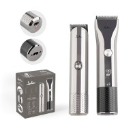 JATA HAIR CLIPPER AND LINE SHAPPER KIT 2PCS RECHARGABLE. SILVER-BLACK. JBSE2102