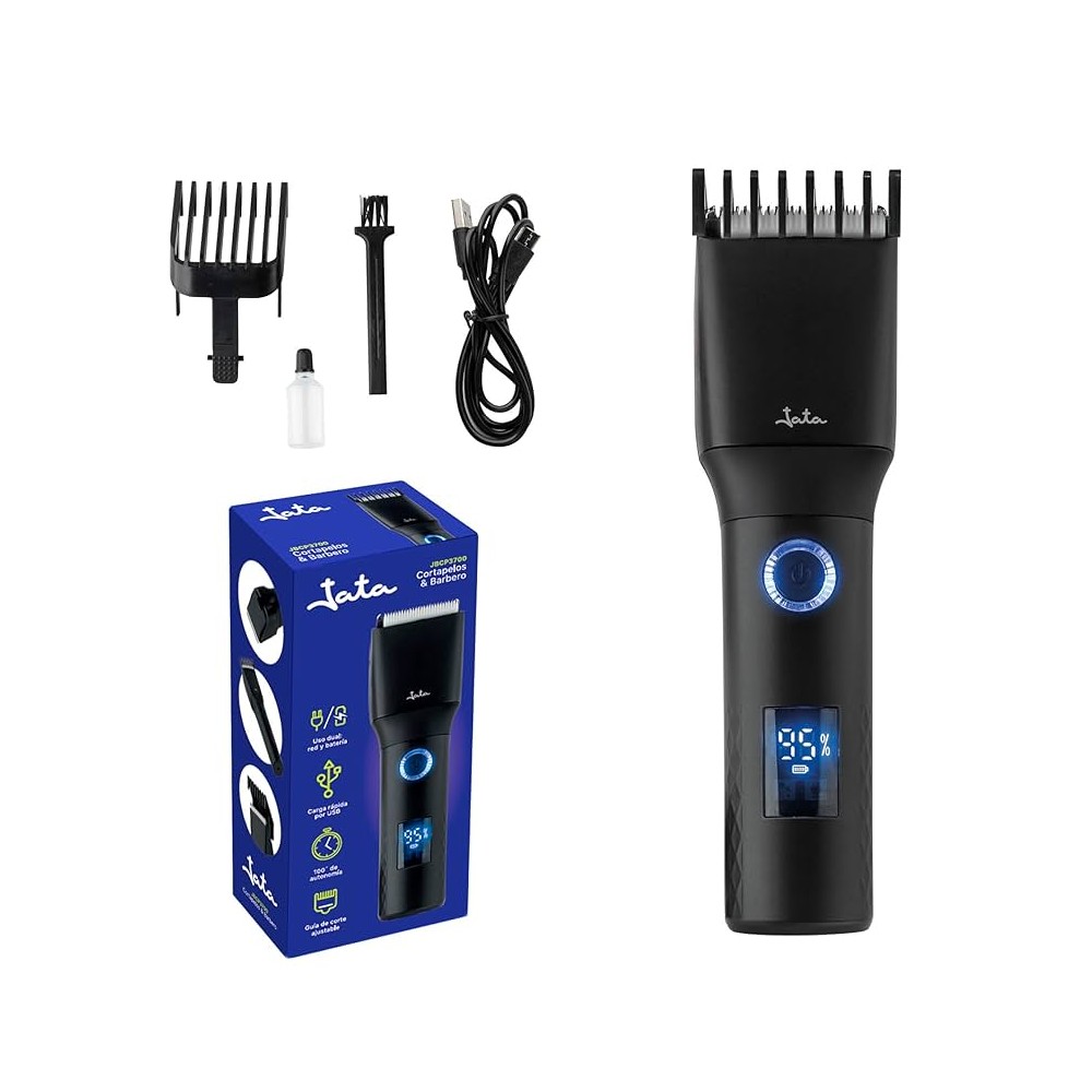 JATA HAIR CLIPPER AND BARBER RECHARGABLE 100MIN BLACK JBCP3700
