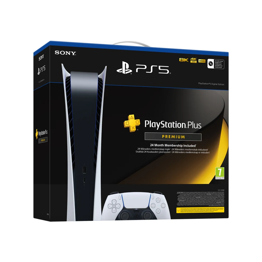 Sony PlayStation 5 Slim Digital Edition 825GB + Playstation Premium 24 Months - White