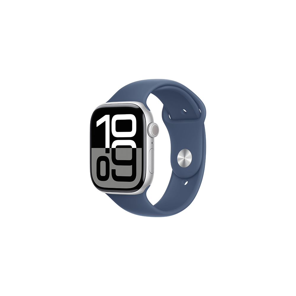 Watch Apple Watch Series 10 GPS 46mm Silver Aluminium Case with Sport Band M/L - Denim