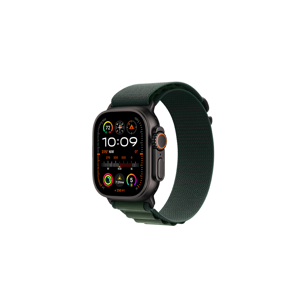 Watch Apple Watch Ultra 2 (2024) LTE 49mm Black Titanium Case with Alpine Loop M - Dark Green